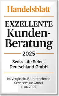 Handelsblatt: Exzellente Kundenberatung 2025 – Swiss Life Select Deutschland GmbH